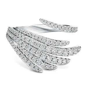 0.80-0.99ct Vela Cocktail Diamond Wrap Ring in 18k White Gold, Size 6.5