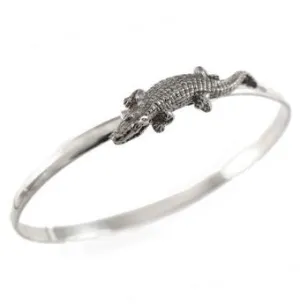 1 3/8" Sterling Silver Gator Alligator Hook Bracelet