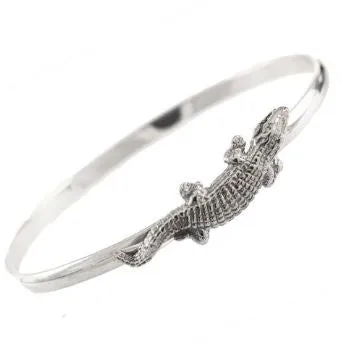 1 3/8" Sterling Silver Gator Alligator Hook Bracelet