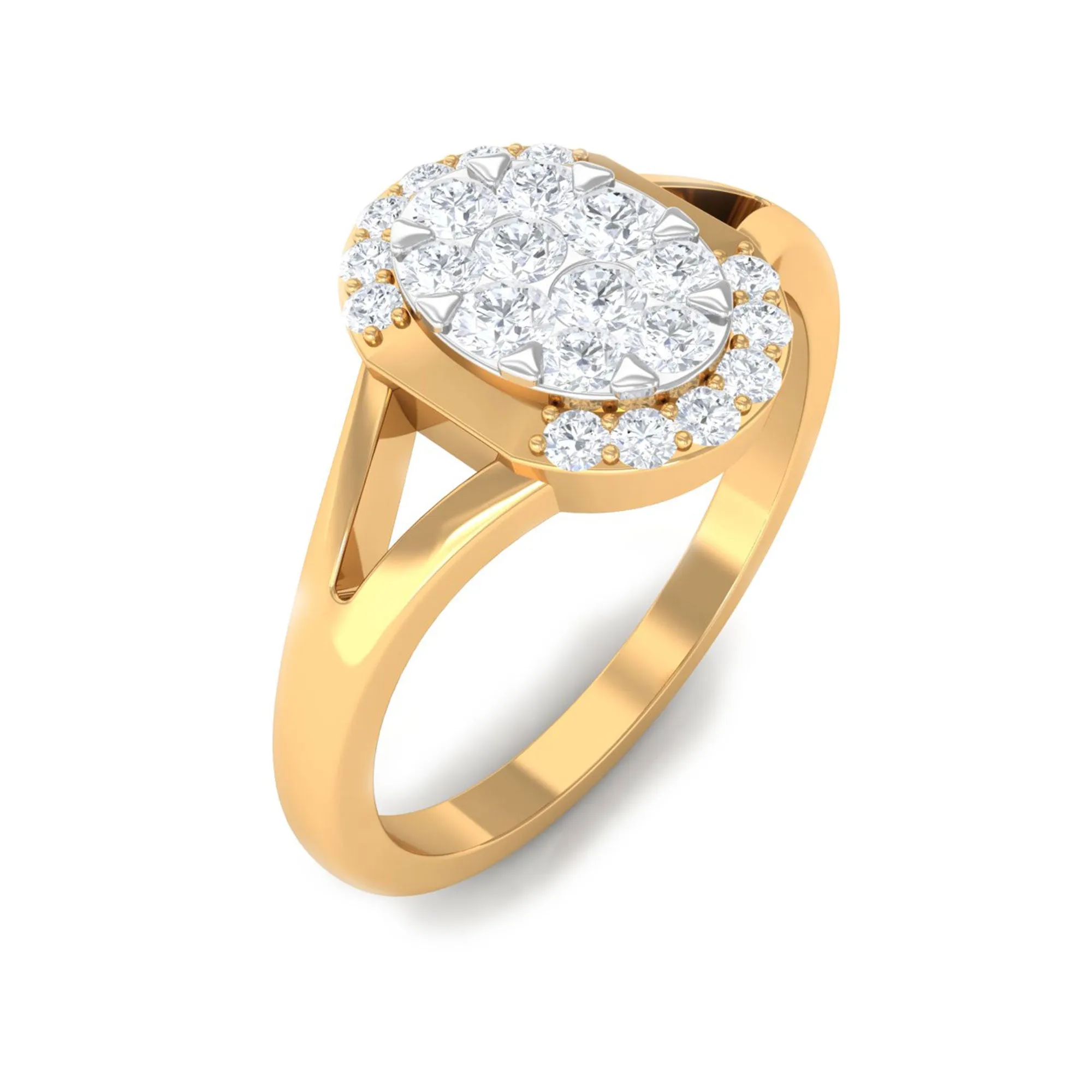 1/2 CT Split Shank Illusion Set Diamond Classic Engagement Ring
