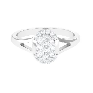 1/2 CT Split Shank Illusion Set Diamond Classic Engagement Ring