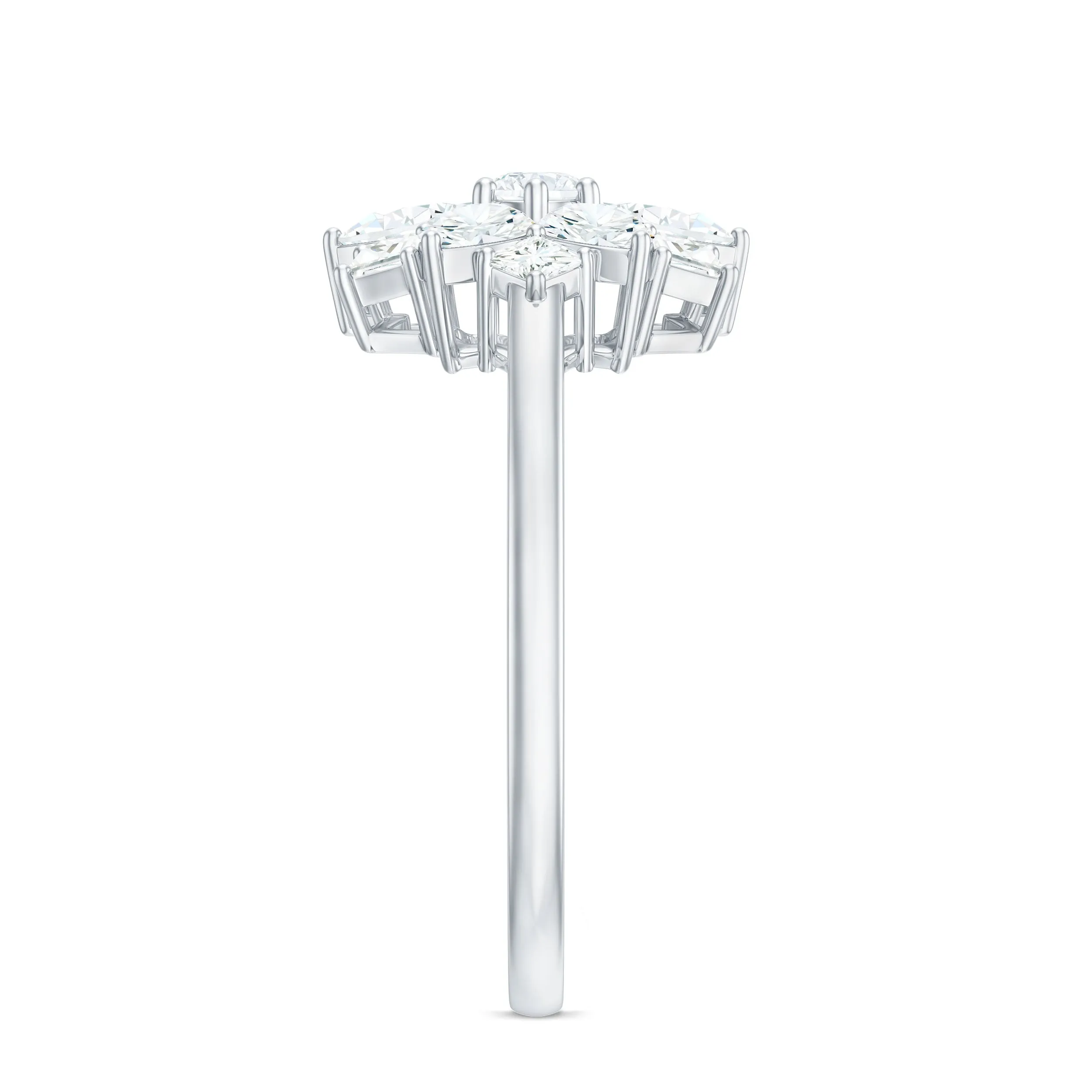1.25 CT Moissanite Flower Cocktail Ring in Gold