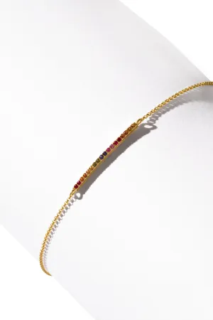 14K BG Rainbow Bar Bracelet