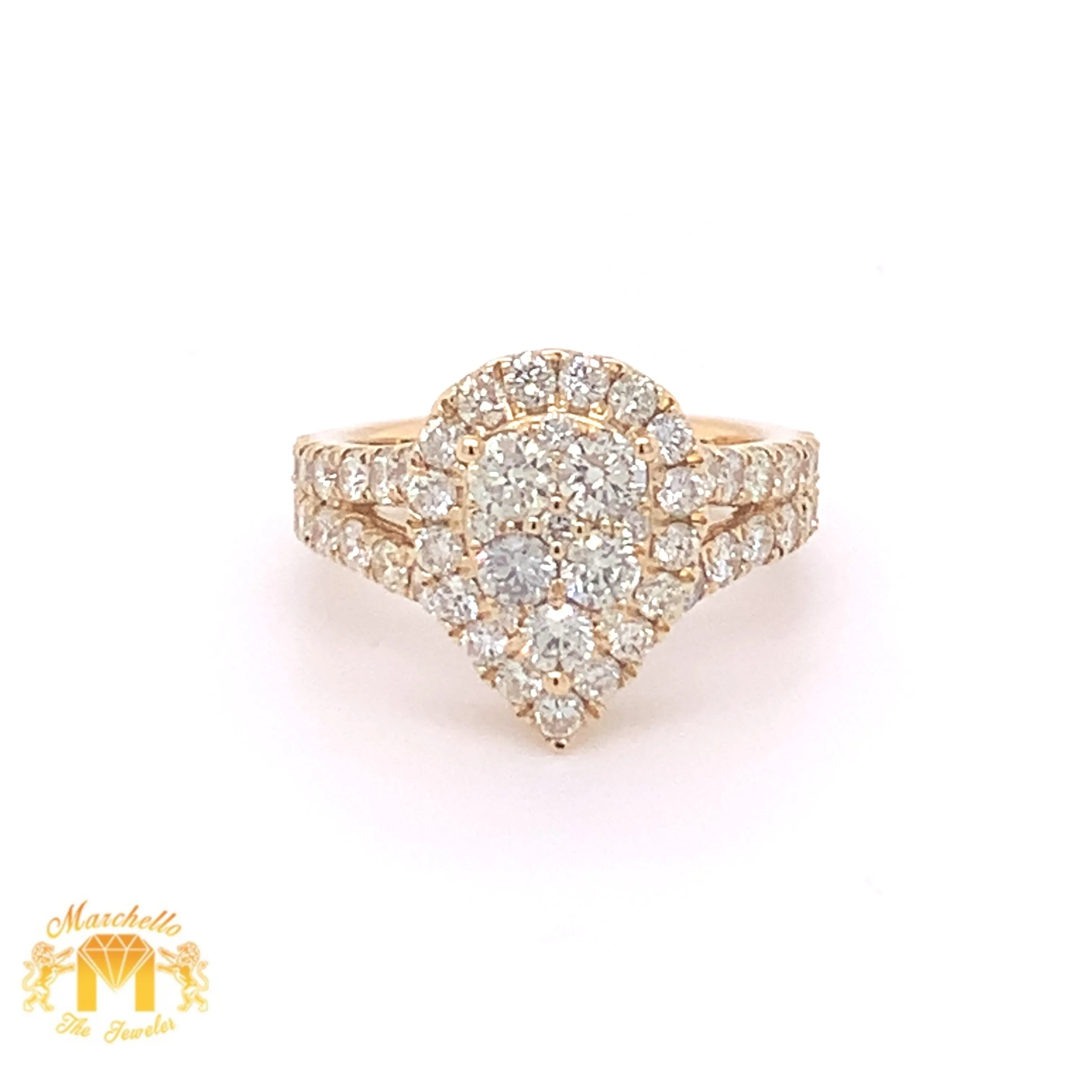 14k Gold Ladies' Pear-shaped Diamond Ring