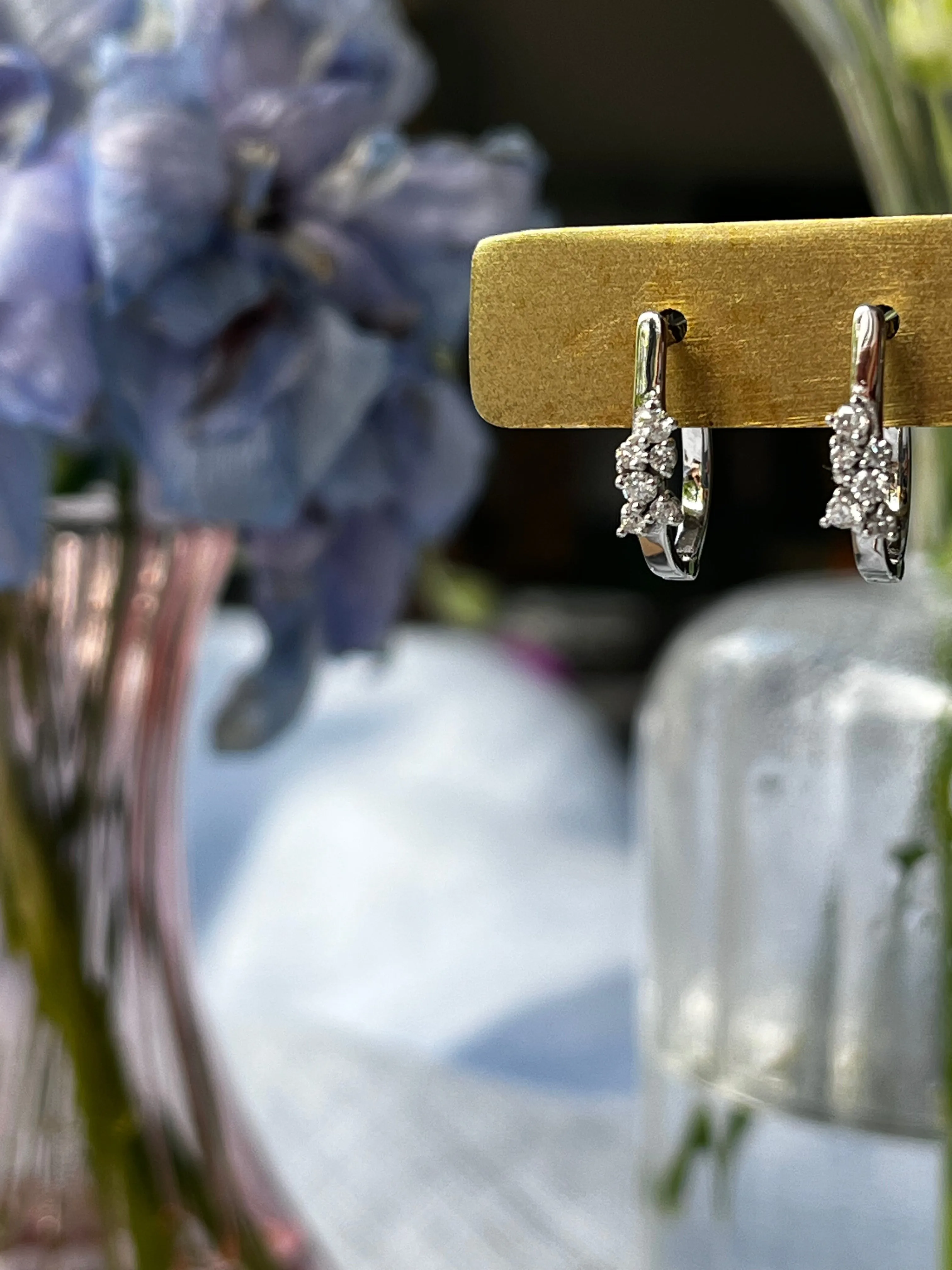 14K Solid Gold Mia Diamond Huggies