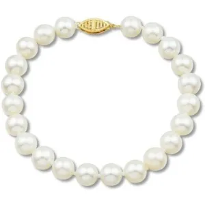 14k Yellow Gold 7*7.5 mm Akoya Pearl Bracelet