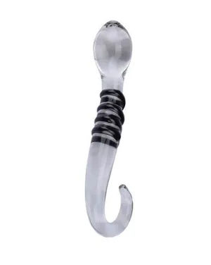 230410 - Lucent Black Lines Glass Massager