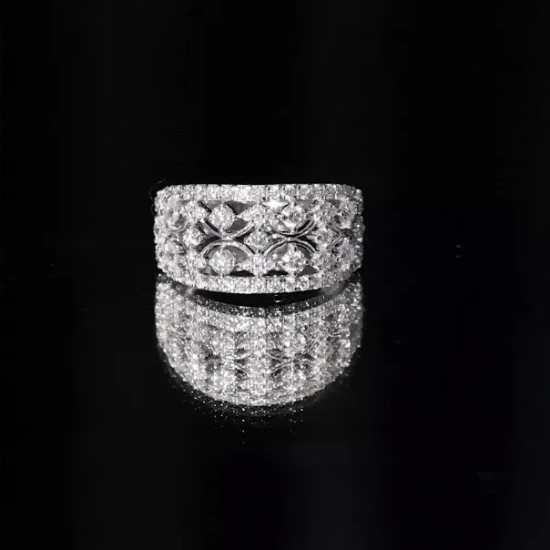 2.50 CT Certified Moissanite Statement Wedding Band Ring