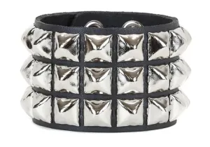 3 Row Pyramid Stud Bracelet