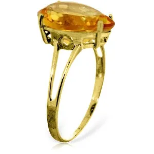 5 Carat 14K Solid Yellow Gold Just As Well Citrine Ring