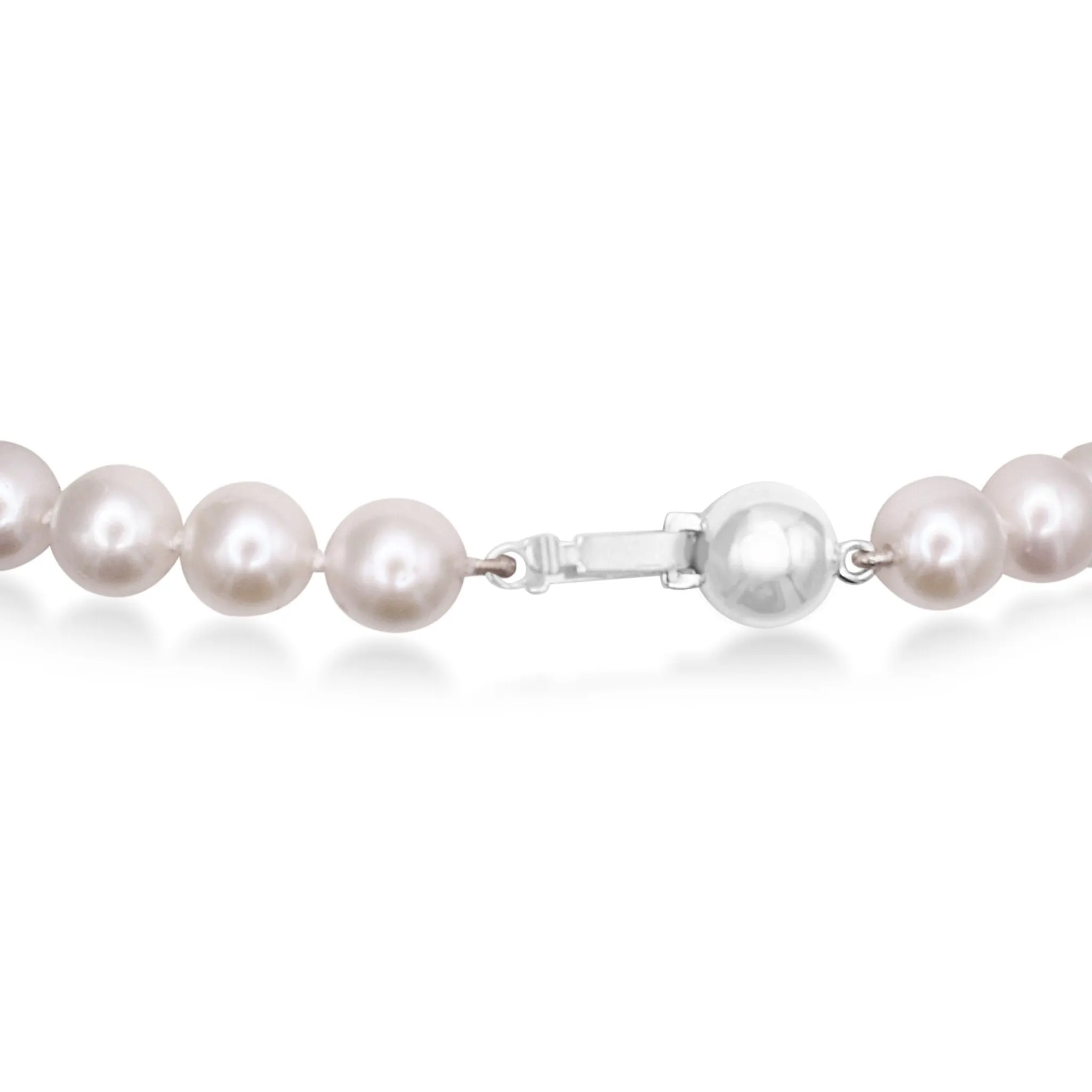 7-7.5mm Akoya Cultured Pearl Bracelet - 18ct White Gold Ball Clasp