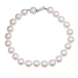 7-7.5mm Akoya Cultured Pearl Bracelet - 18ct White Gold Ball Clasp