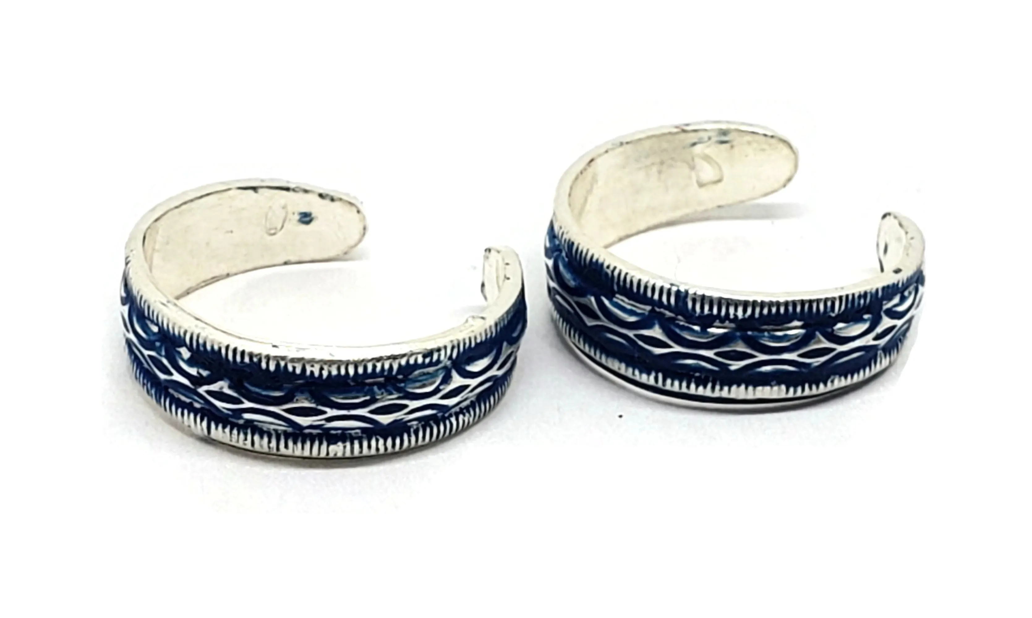 925 Sterling Silver Multicolor Toe-rings - Design #01