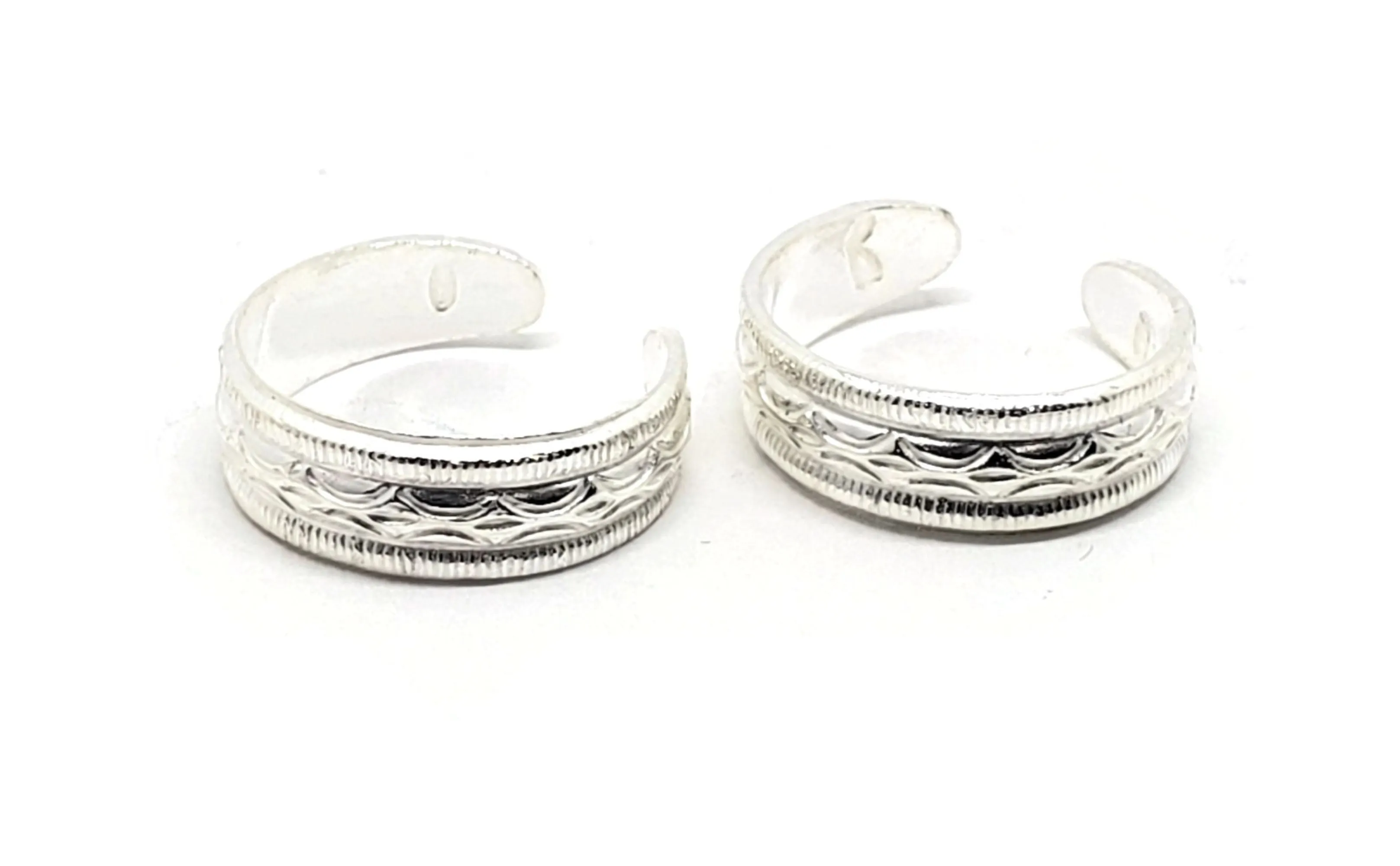925 Sterling Silver Multicolor Toe-rings - Design #01