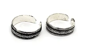 925 Sterling Silver Multicolor Toe-rings - Design #01
