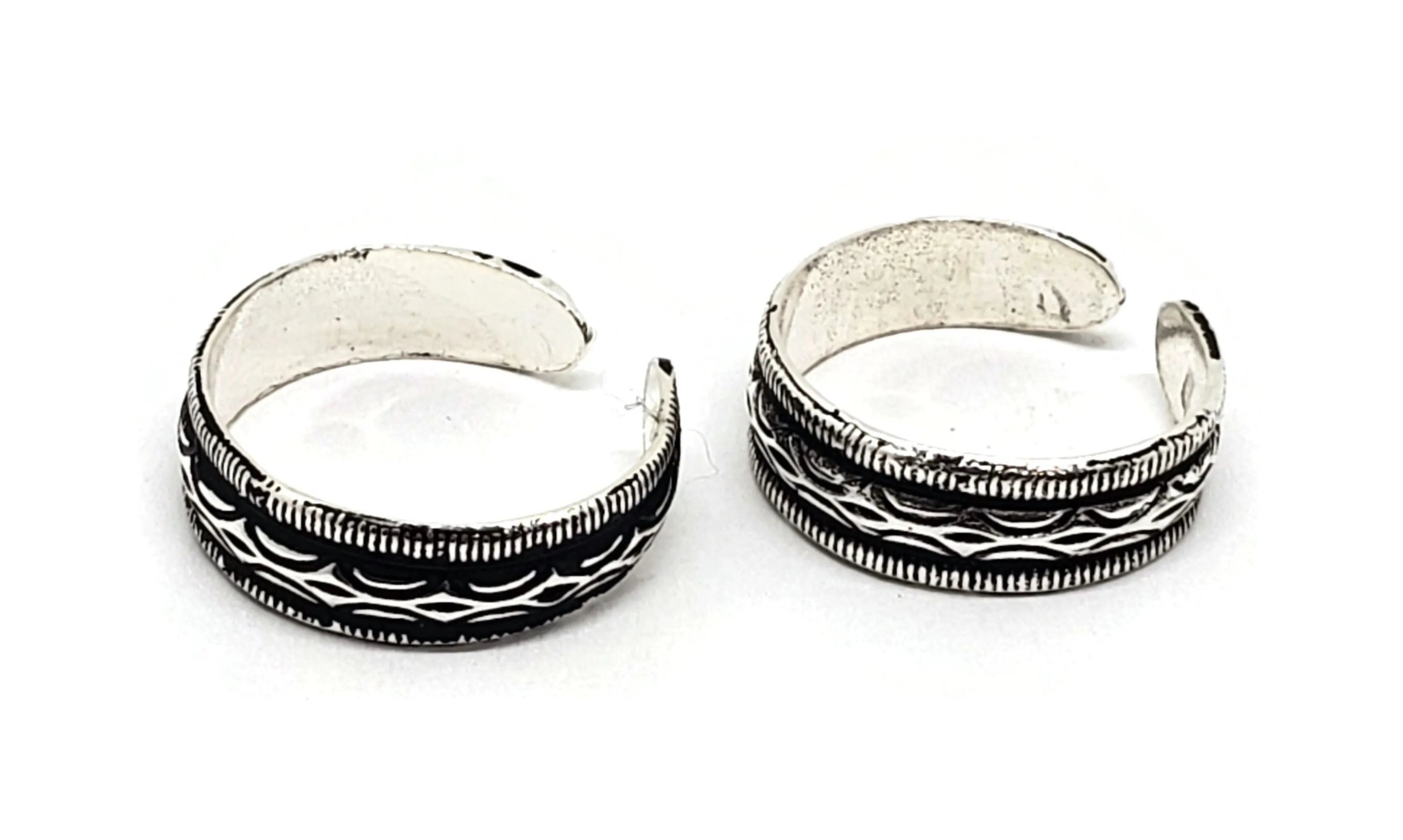 925 Sterling Silver Multicolor Toe-rings - Design #01