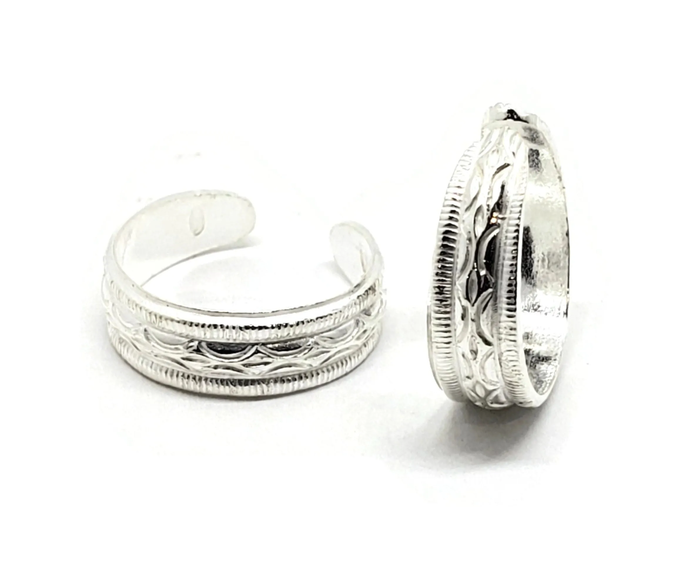 925 Sterling Silver Multicolor Toe-rings - Design #01