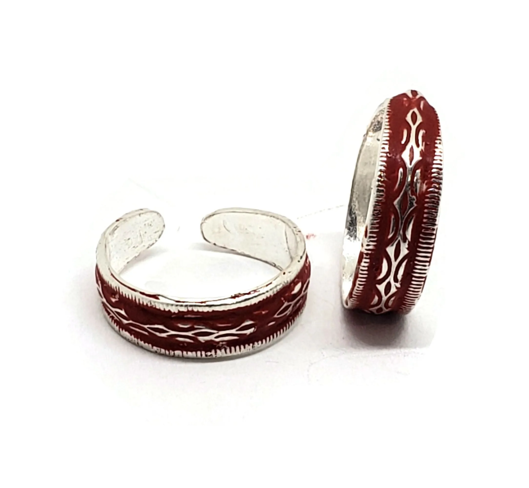 925 Sterling Silver Multicolor Toe-rings - Design #01