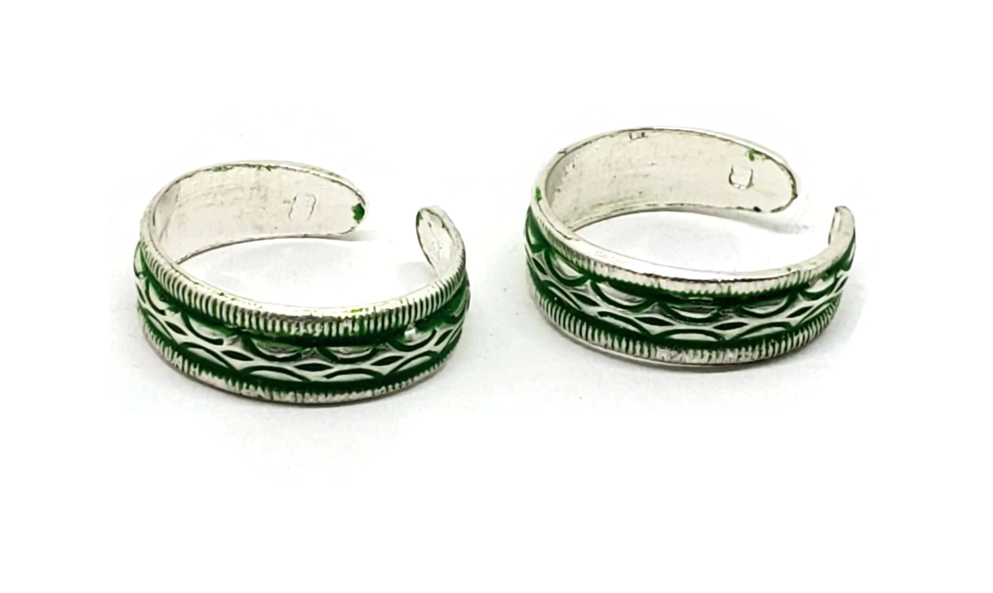 925 Sterling Silver Multicolor Toe-rings - Design #01