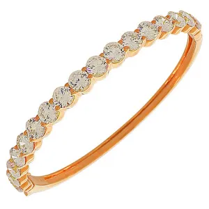925 Sterling Silver Rose Gold-Tone White CZ Oval Bangle Bracelet
