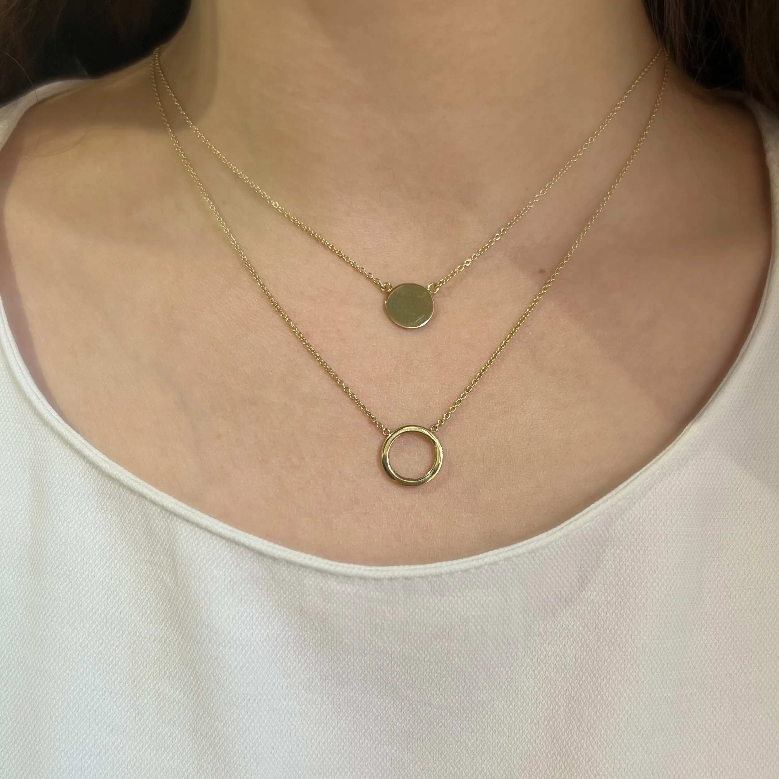 9ct Yellow Gold Circle Necklace
