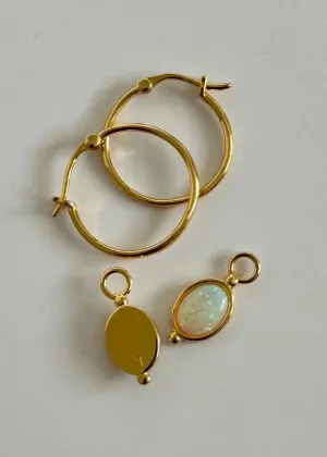 Adile Opal Hoops | Gold