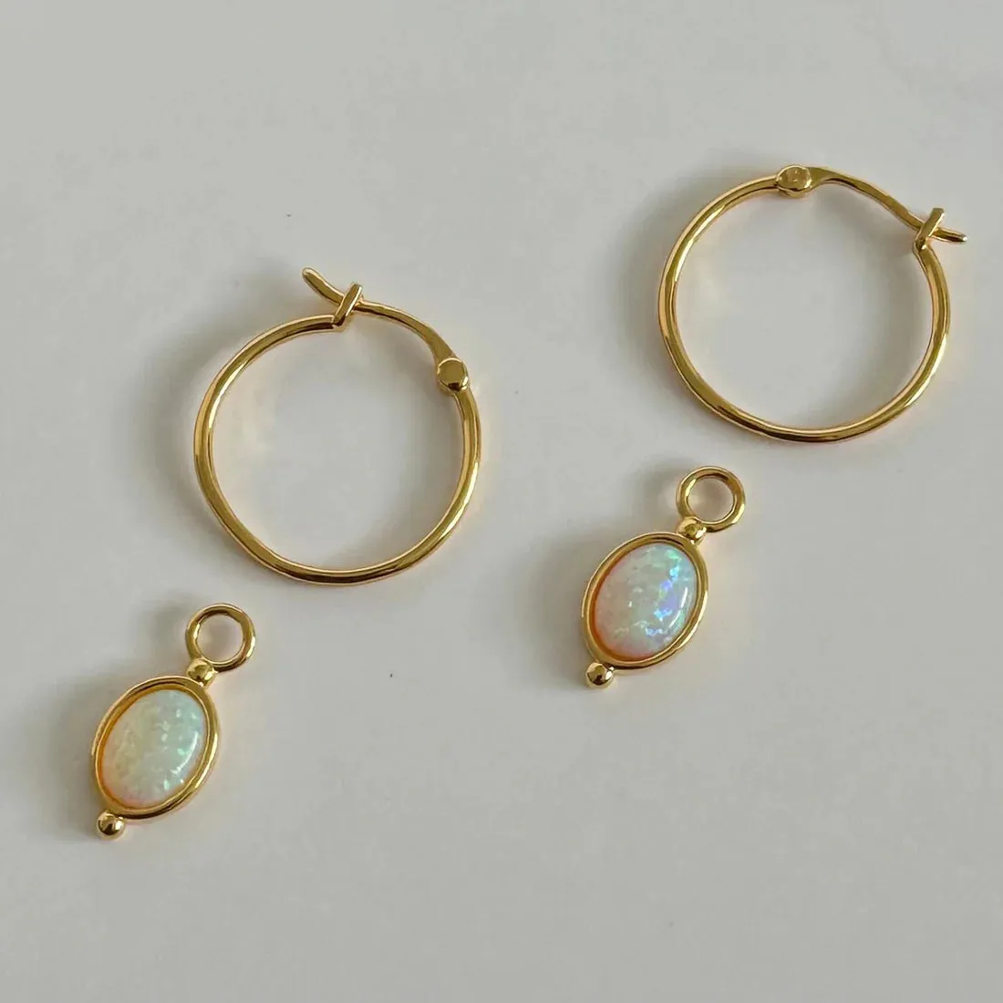 Adile Opal Hoops | Gold