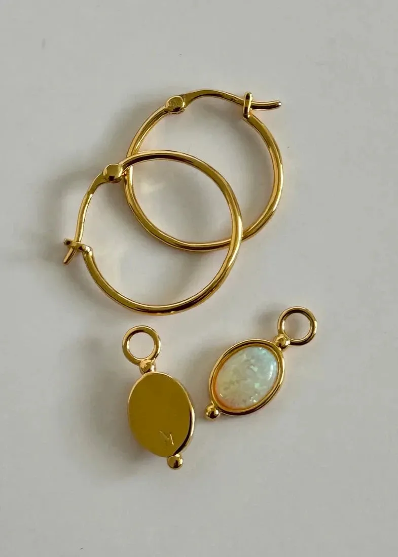 Adile Opal Hoops | Gold