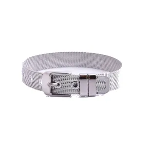 ADJUSTABLE BELT SHAPE MESH BANGLE BRACELET
