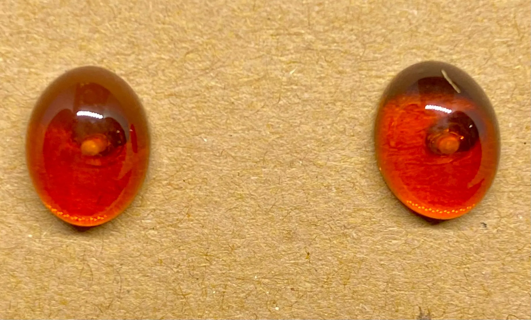 Amber Stud Earrings - Round (0059)