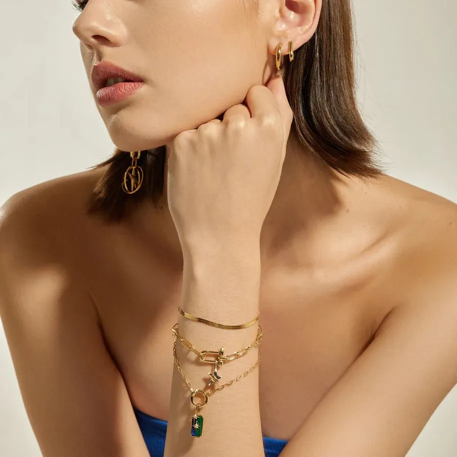 Ania Haie Gold Stud Link Charm Bracelet B048-03G