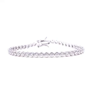 Ashley Gold Sterling Silver 5.00CTW Bezel Set Tennis Bracelet