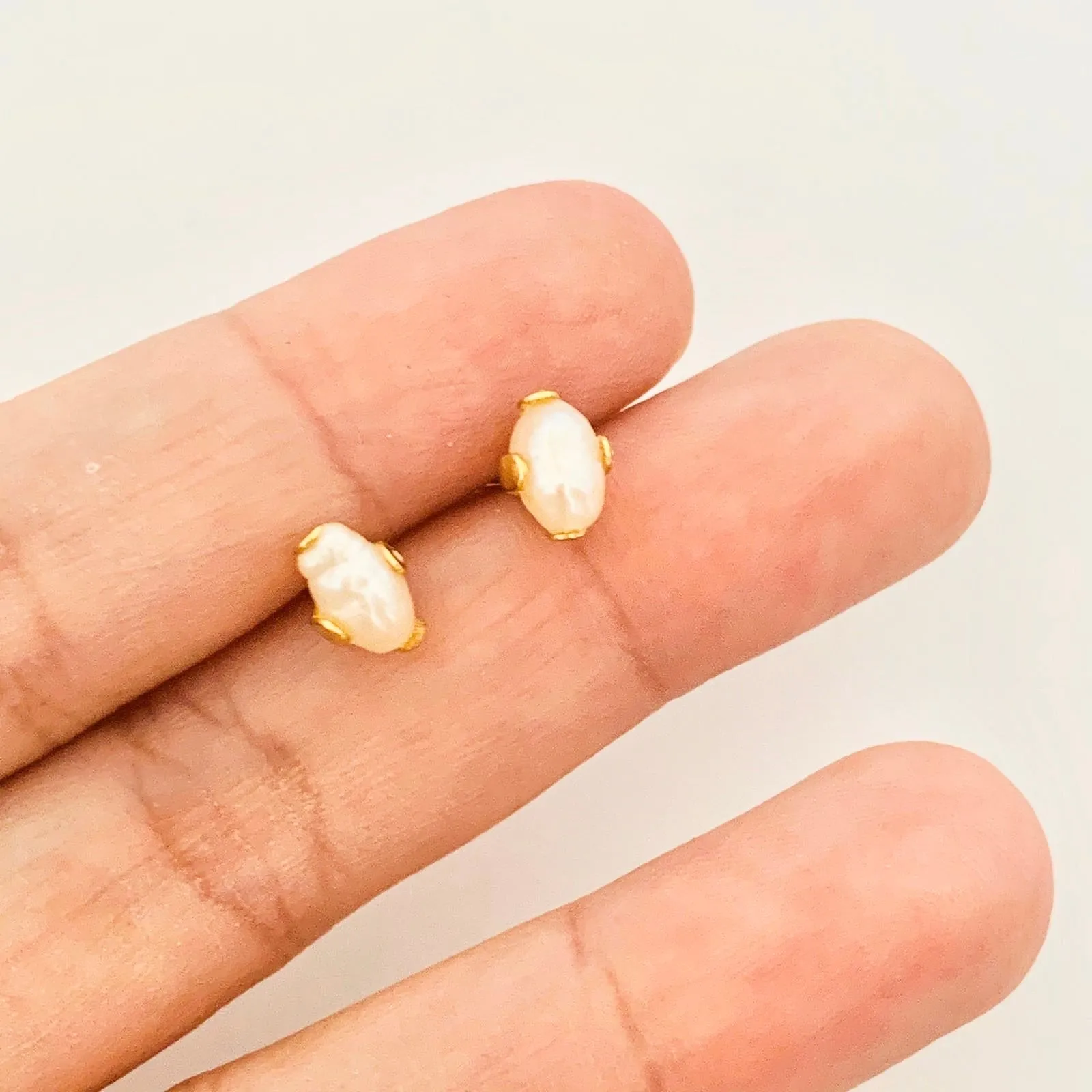 Baroque Pearl Stud Earrings