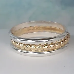 Beaded Berri (14K gold-fill) & Classic Bands (Sterling Silver) Sizes 1 thru 11