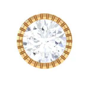 Bezel Set Diamond Solitaire Stud Earring for Helix Piercing