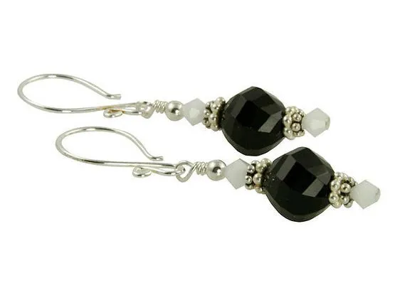 Bianco e Nero Beaded Crystal Earrings