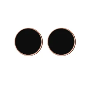 Black Acrylic Titanium Steel Stud Earrings