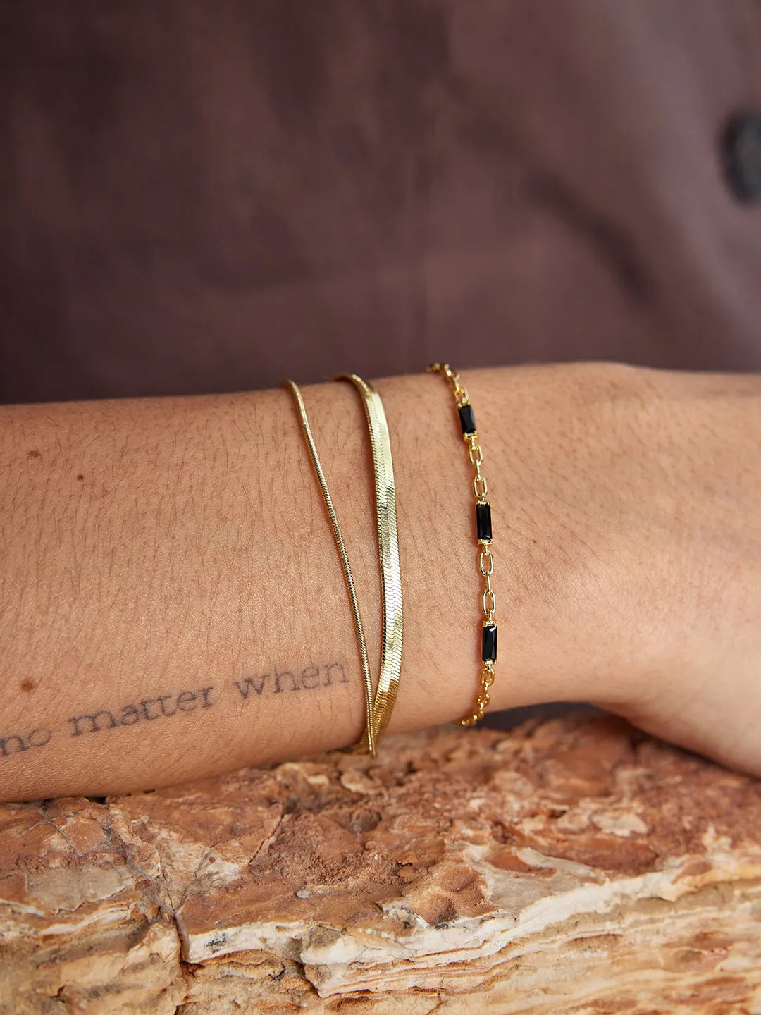 Black Baguette Crystal Bracelet