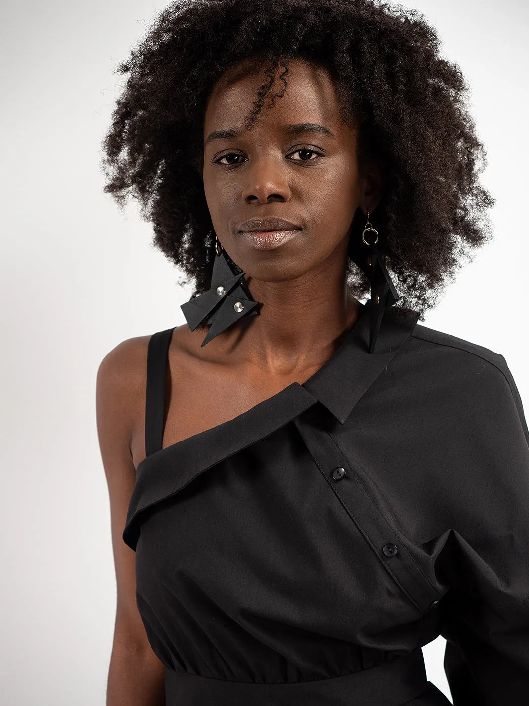 Black Triangle Earrings