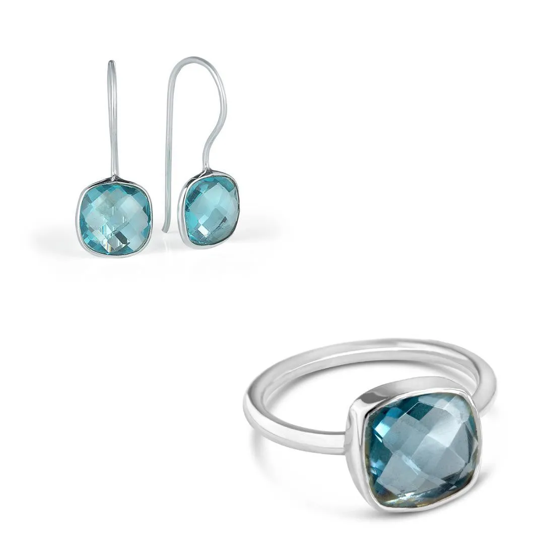 Blue Topaz Cocktail Ring | Silver