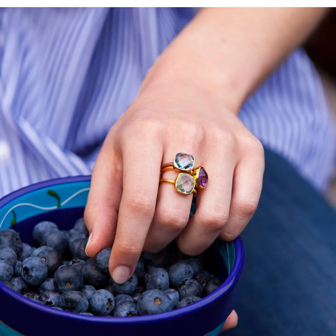 Blue Topaz Cocktail Ring | Silver