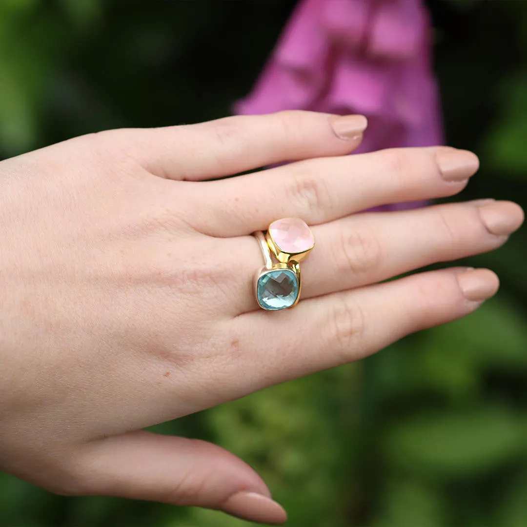 Blue Topaz Cocktail Ring | Silver