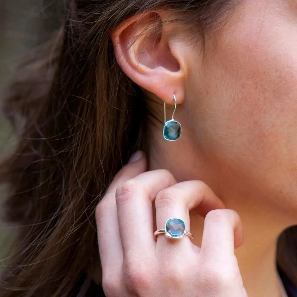 Blue Topaz Cocktail Ring | Silver