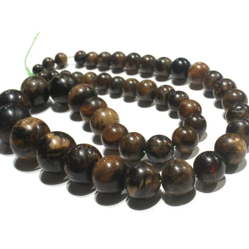 Burmite "Root Amber" Graduated Rounds Strand