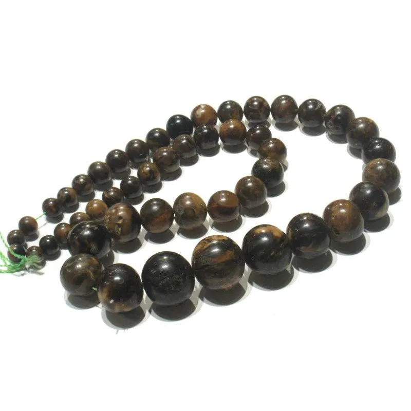 Burmite "Root Amber" Graduated Rounds Strand