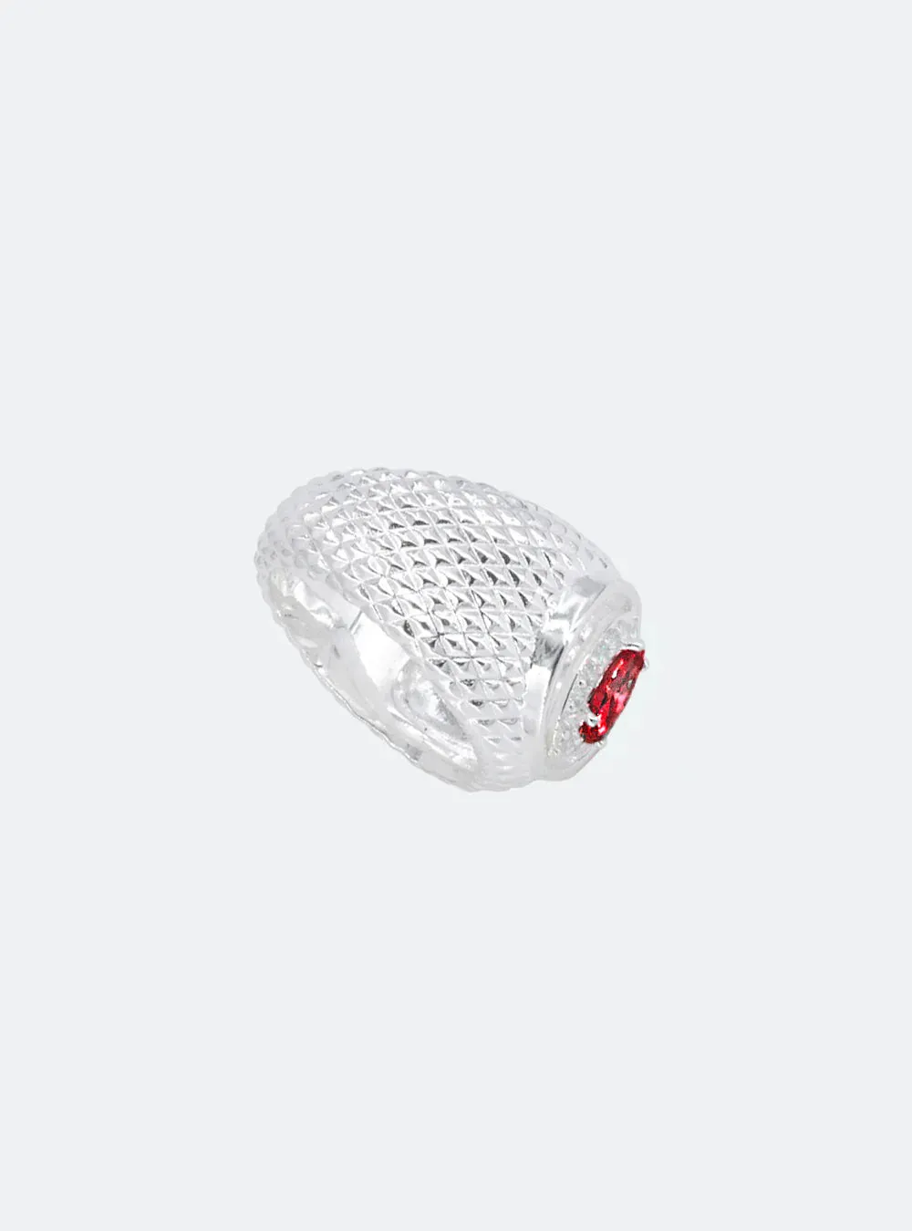 Cat-eye cutout Padparadscha cocktail signet ring