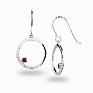 Cercle: Ruby & Diamond Drop Earrings
