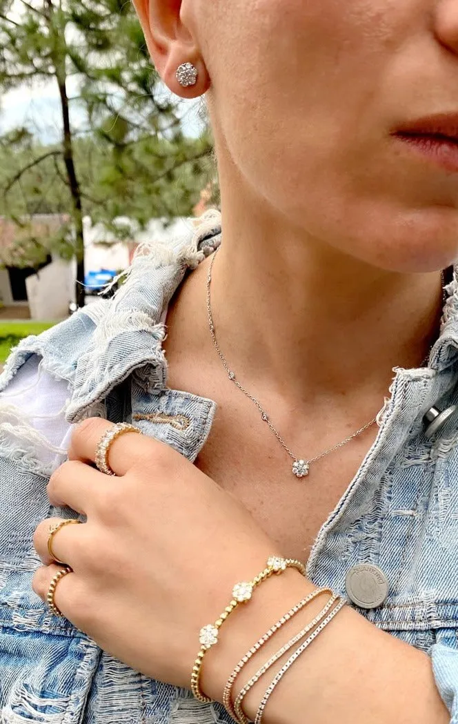 Daisy Cluster Diamond Necklace