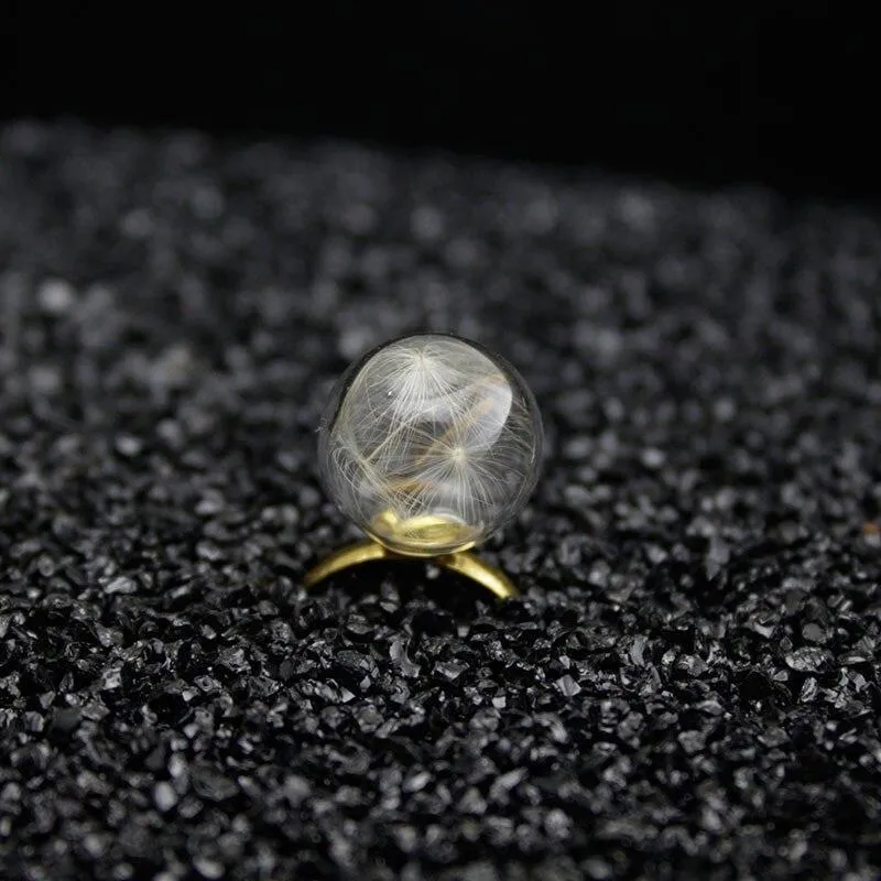 Dandelion Flower Seed Resizable  Rings