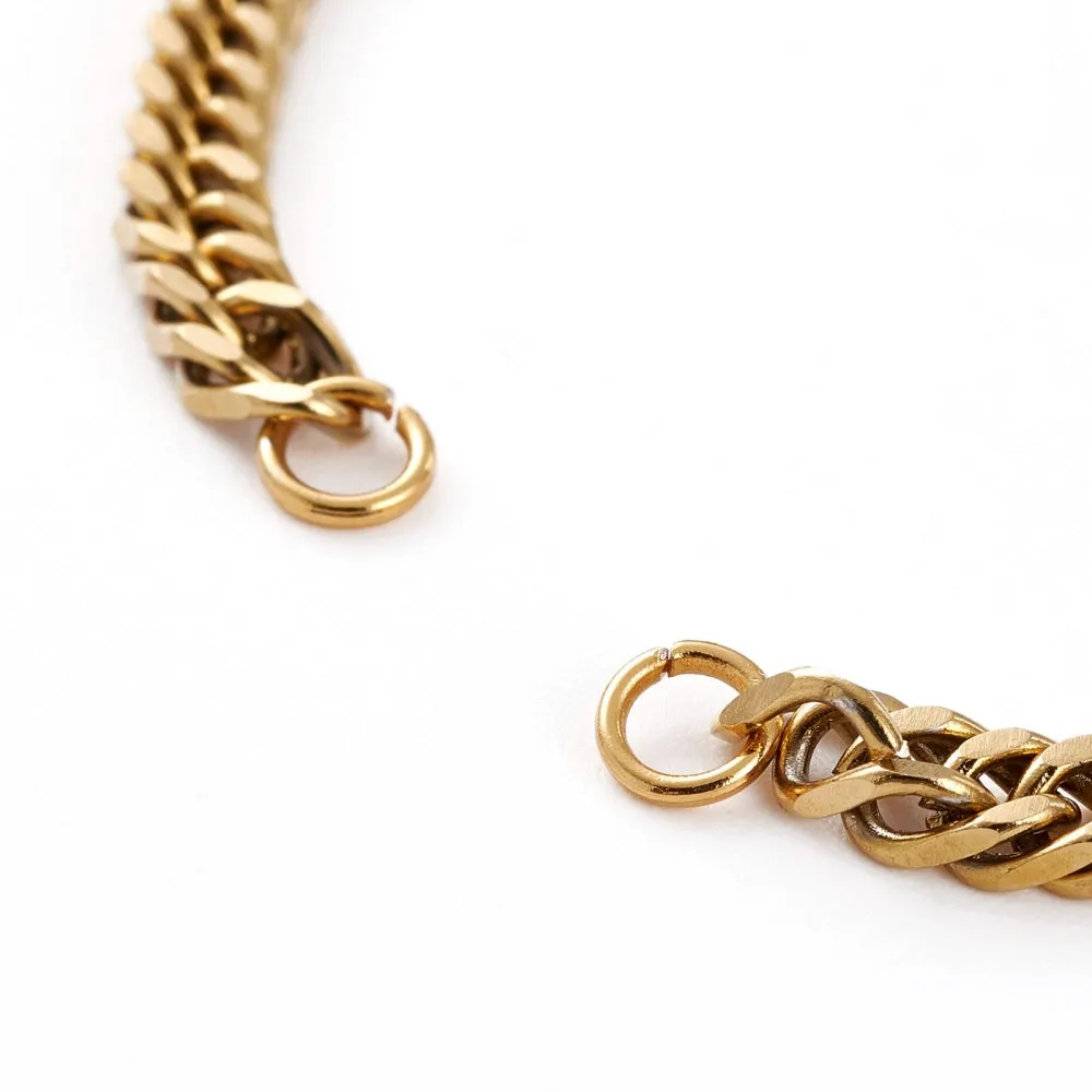 Diamond Cut Curb Chain Bracelet Makings Plated Stainless